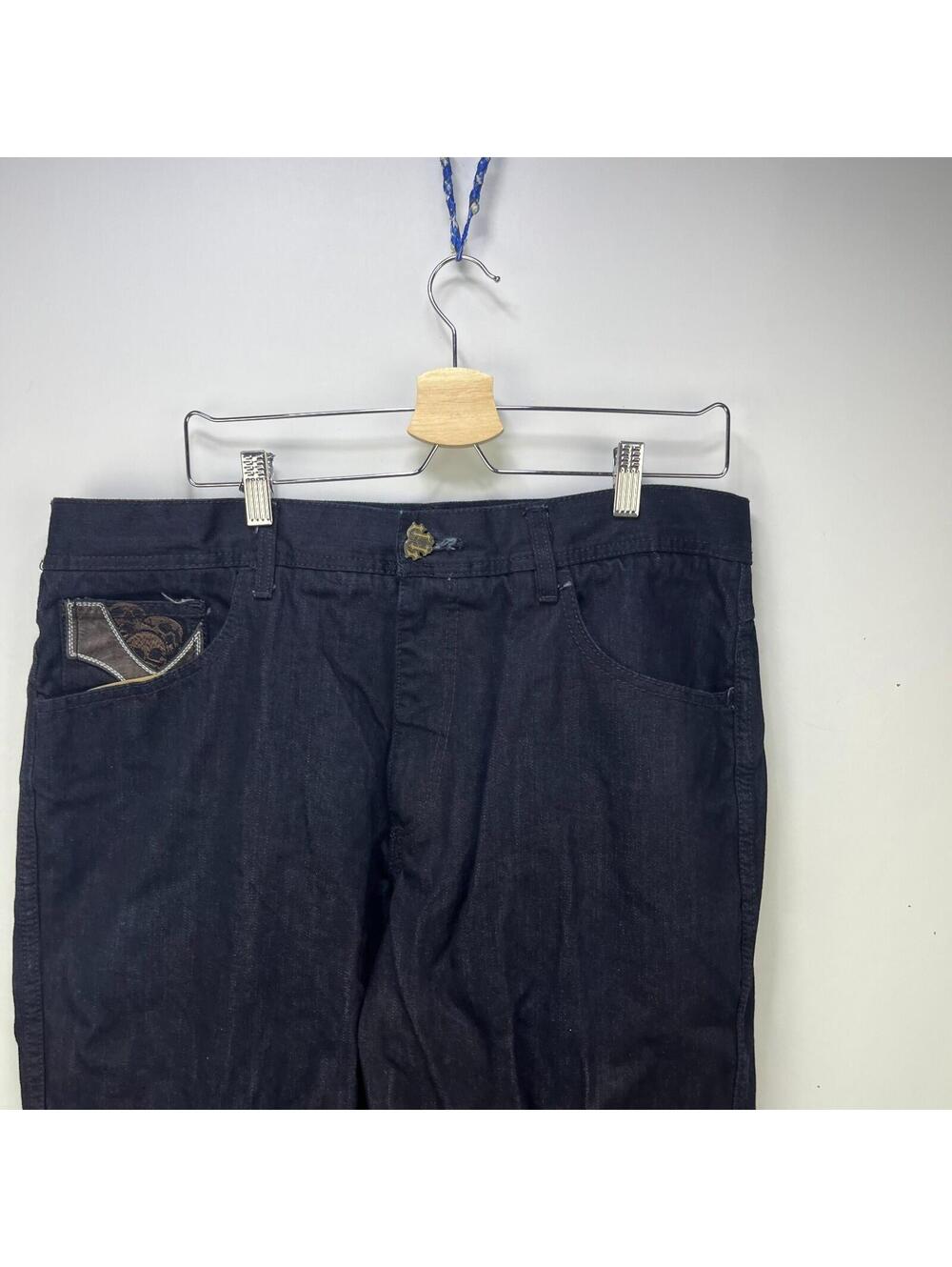 Vintage Y2K Pelle Pelle Baggy Skull Crest Jeans 38 - Picture 5 of 13